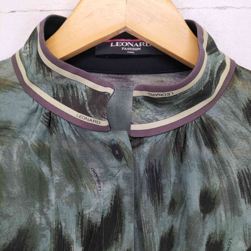 レオナール LEONARD 総柄ポリエステルL/Sブラウス レディース JPN:XL