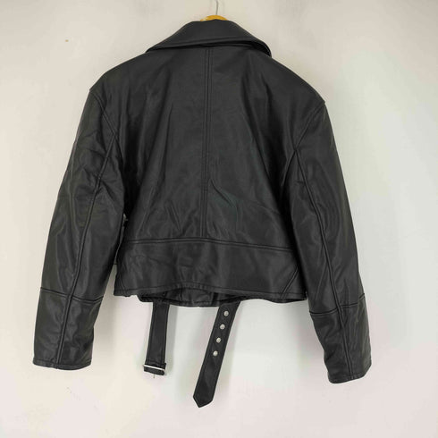 エイチアンドエム H&M フェイクレザーダブルライダースジャケット レディース import:M