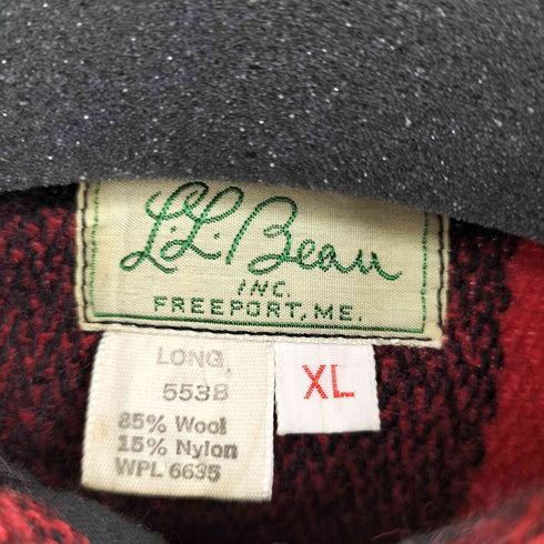 エルエルビーン L.L.Bean 50~60s 筆記体タグ バッファローチェック ヘビーウールシャツジャケット メンズ JPN:XL