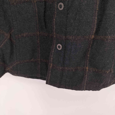 RAW LIFE レザー切替 L/S ウールチェックシャツ メンズ JPN:M