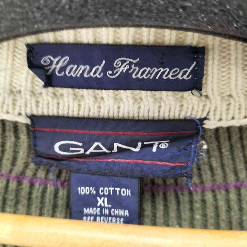 ガント GANT ケーブル編み 切替チルデンニットセーター メンズ JPN:XL