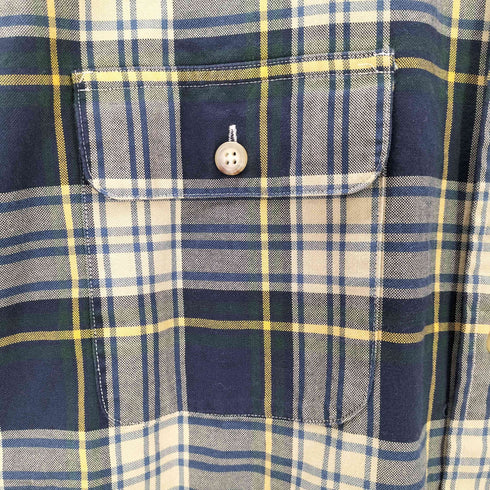 ラルフローレン RALPH LAUREN チェック柄 エルボーパッチ ボタンダウンシャツ メンズ import:XL