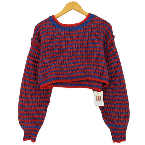 ザラ ZARA バルーンスリーブ付きクロップドニットセーター レディース JPN:L