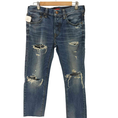 レッドカード REDCARD Rhythm Crop ダメージ加工ボタンフライクロップドデニム デストロイデニム メンズ 30