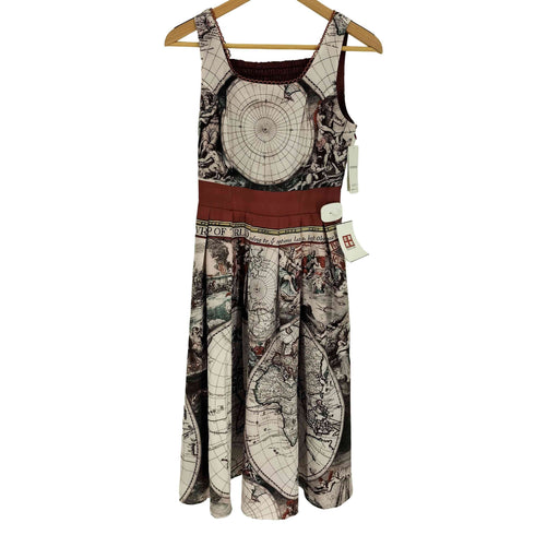 アクシーズファム axes femme 24SS ヴィンテージマップ柄 ワンピース レディース FREE