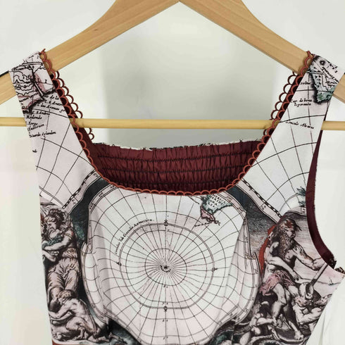 アクシーズファム axes femme 24SS ヴィンテージマップ柄 ワンピース レディース FREE