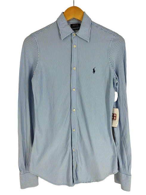 ポロラルフローレン POLO RALPH LAUREN KNIT DRESS SHIRT ポニー刺繍 ストライプ柄 ドレスシャツ メンズ import:S