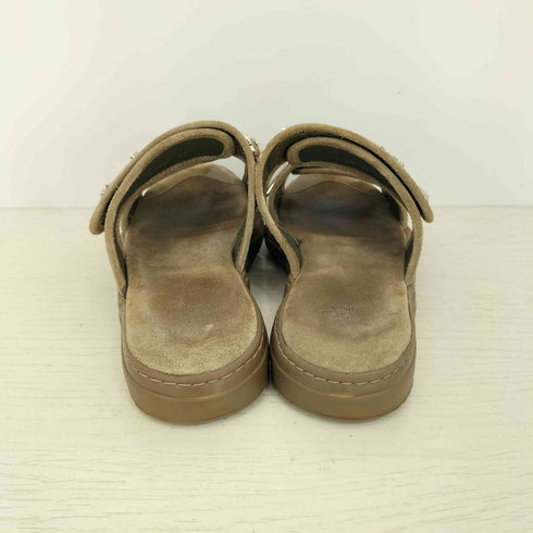トーガプルラ TOGA PULLA KHAKI SUEDE SLIDERS メタルロゴ サンダル スリッパ レディース EUR:37