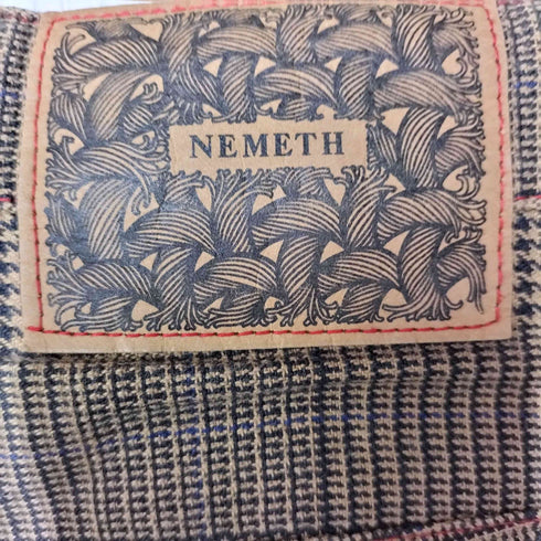 ネメス NEMETH 千鳥格子 ダメージド ボタンフライ パンツ メンズ JPN:S
