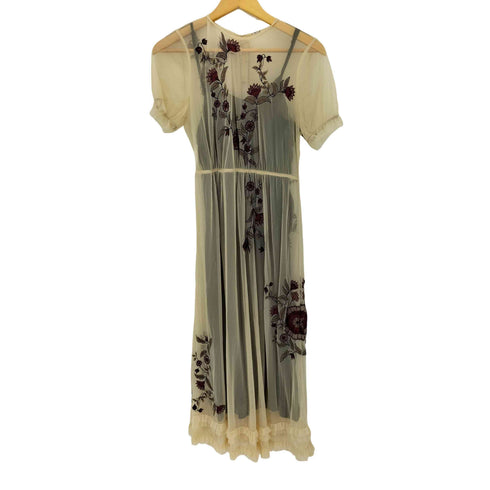 チャンルー CHAN LUU フラワー刺繍 シアーS/Sワンピース レディース JPN:S