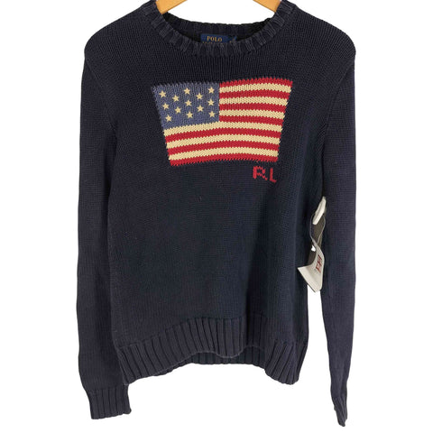 ポロラルフローレン POLO RALPH LAUREN 星条旗 コットンクルーネックニット メンズ import:M