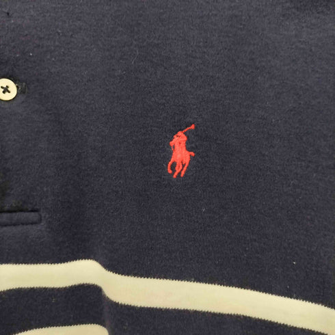 ポロバイラルフローレン Polo by RALPH LAUREN 80-90S ポニー刺繍 ボーダー 長袖 ポロシャツ メンズ import:L