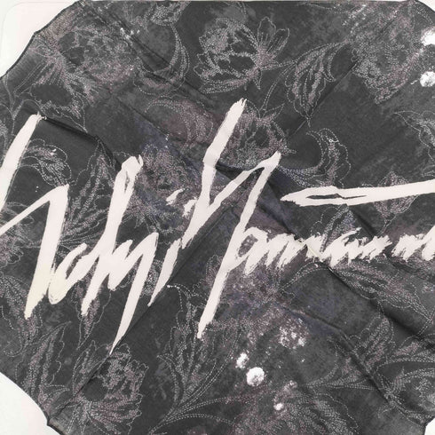 ヨウジヤマモト Yohji Yamamoto ロゴプリント バンダナ ハンカチ メンズ