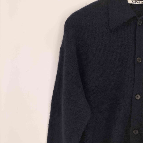 オーラリー AURALEE BABY SURI ALPACA SHEER KNIT SHIRT CARDIGA メンズ JPN:4