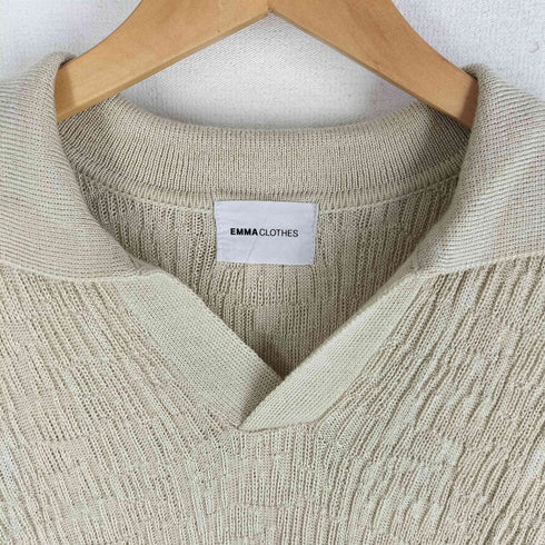 エマクローズ EMMA CLOTHES ジャガードスキッパールーズニットポロシャツ メンズ M