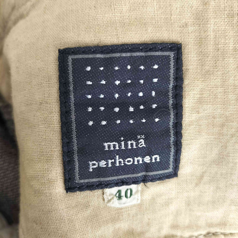 ミナペルホネン mina perhonen コットンリネンデニムパンツ レディース 40