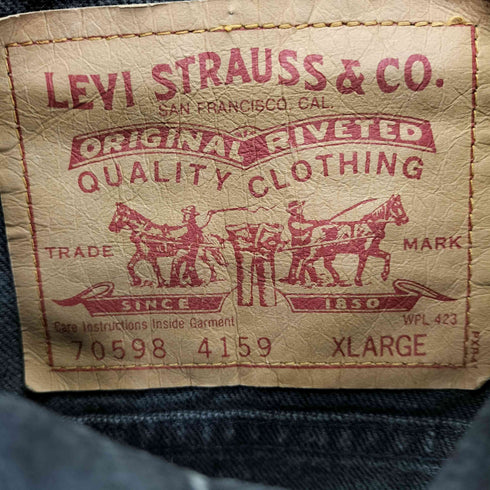リーバイス Levis 90S MADE IN USA 70598 4159 後染めブラックデニムジャケット メンズ import:XL