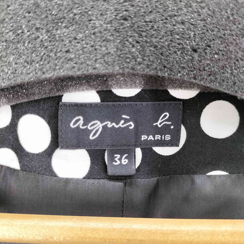アニエスベー agnes b. ノーカラー ショートジャケット 水玉 ドット レディース JPN:36