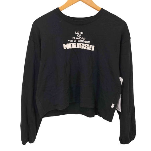 マウジー moussy クロップド丈ロングTシャツ レディース FREE