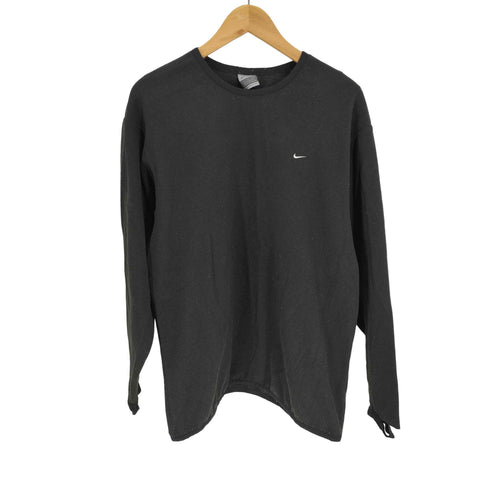 ナイキ NIKE 00S 銀タグ THERMA-FIT 刺繍 スウッシュ フリース クルーネック L/S Tシャツ メンズ import:M