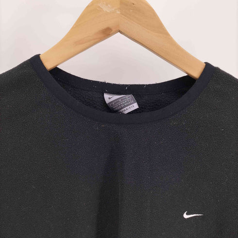 ナイキ NIKE 00S 銀タグ THERMA-FIT 刺繍 スウッシュ フリース クルーネック L/S Tシャツ メンズ import:M