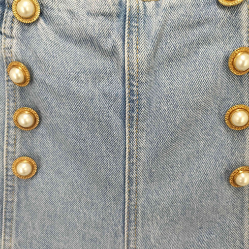 ザラ ZARA パールデザインワイドデニムパンツ レディース 38