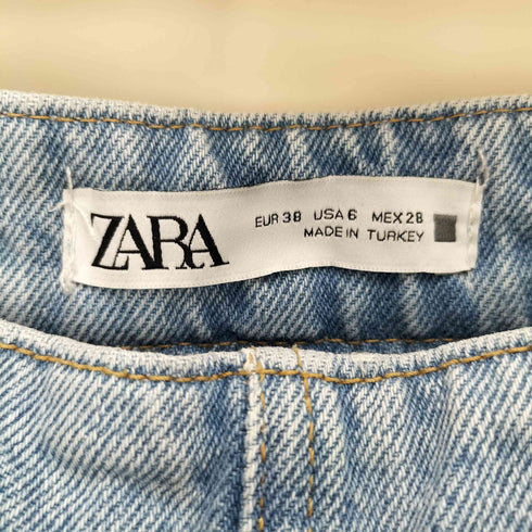 ザラ ZARA パールデザインワイドデニムパンツ レディース 38