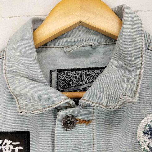 BROOKLYN CLOTH ワッペン刺繍ペイントデザインデニムジャケット メンズ L