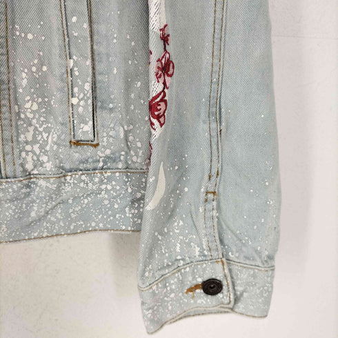 BROOKLYN CLOTH ワッペン刺繍ペイントデザインデニムジャケット メンズ L