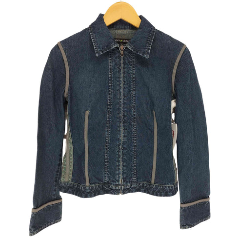 ダナキャランニューヨークジーンズ DKNY JEANS 90S バックデザインデニムジップアップジャケット レディース 4