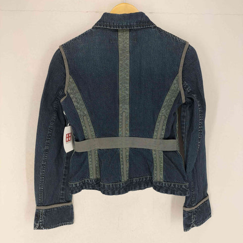 ダナキャランニューヨークジーンズ DKNY JEANS 90S バックデザインデニムジップアップジャケット レディース 4