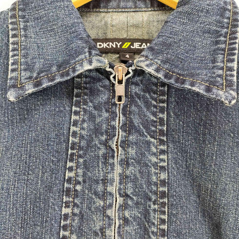 ダナキャランニューヨークジーンズ DKNY JEANS 90S バックデザインデニムジップアップジャケット レディース 4