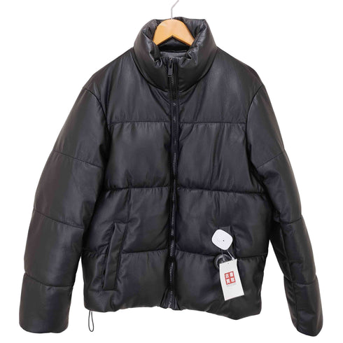 ザラ ZARA LEATHER EFFECT PUFFER JACKET フェイクレザー中綿ジャケット メンズ S
