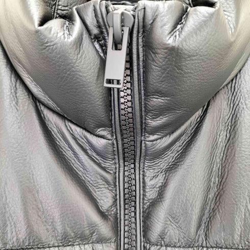 ザラ ZARA LEATHER EFFECT PUFFER JACKET フェイクレザー中綿ジャケット メンズ S