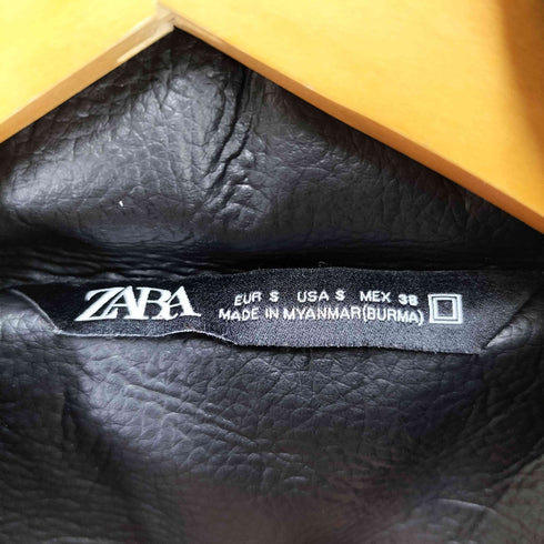ザラ ZARA LEATHER EFFECT PUFFER JACKET フェイクレザー中綿ジャケット メンズ S