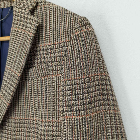 ザラ ZARA 金タグ ガンクラブチェックテーラードジャケット メンズ 46
