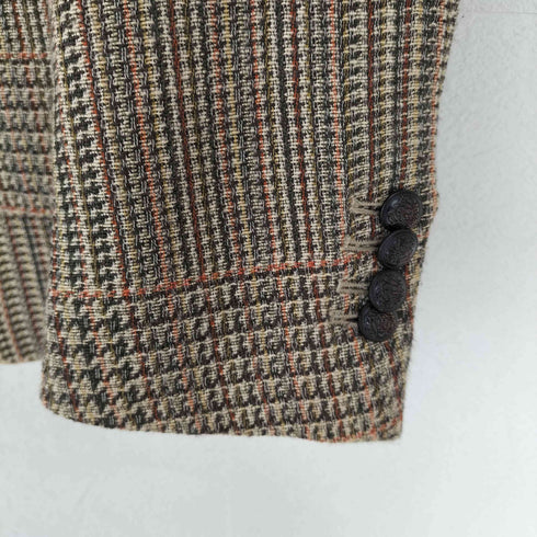 ザラ ZARA 金タグ ガンクラブチェックテーラードジャケット メンズ 46