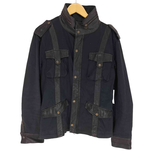モルガンオム MORGAN HOMME レザー切替コットンミリタリージャケット メンズ JPN:XL