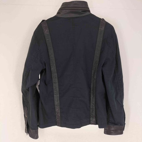 モルガンオム MORGAN HOMME レザー切替コットンミリタリージャケット メンズ JPN:XL