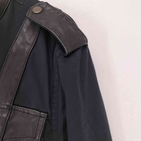 モルガンオム MORGAN HOMME レザー切替コットンミリタリージャケット メンズ JPN:XL