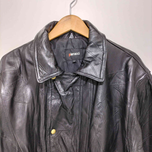 PIERUCCI パッチワーク ラムレザージャケット メンズ import:L