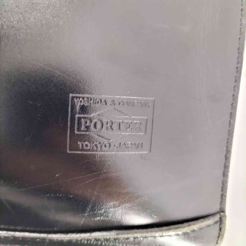 ポーター PORTER ロゴ型押し レザー ブリーフケース ドクターズバッグ ダレスバッグ ボストンバッグ メンズ