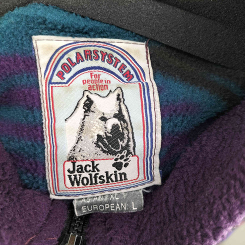 ジャックウルフスキン JACK WOLFSKIN 90s ポーラテック 総柄 マルチカラー フリースジャケット メンズ JPN:XL