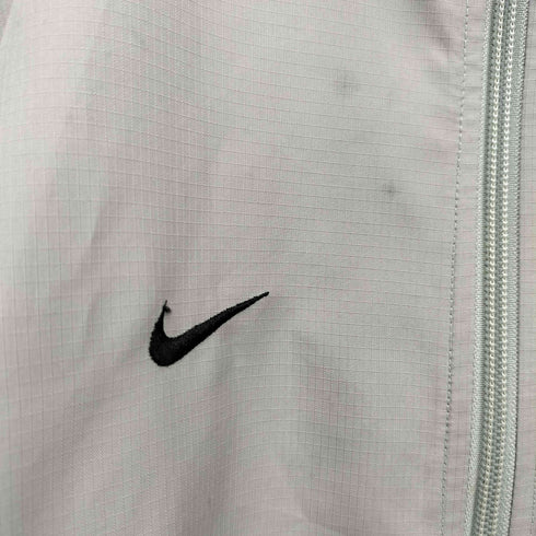 ナイキ NIKE 00S スウッシュ刺繍 リップストップ 裾ドローコード トラック ジャケット メンズ import:L