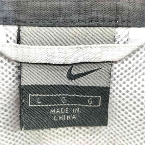 ナイキ NIKE 00S スウッシュ刺繍 リップストップ 裾ドローコード トラック ジャケット メンズ import:L