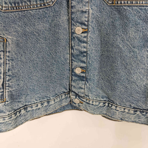 ザラ ZARA 襟コーデュロイ デニムトラッカージャケット メンズ import:L