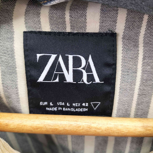 ザラ ZARA 襟コーデュロイ デニムトラッカージャケット メンズ import:L