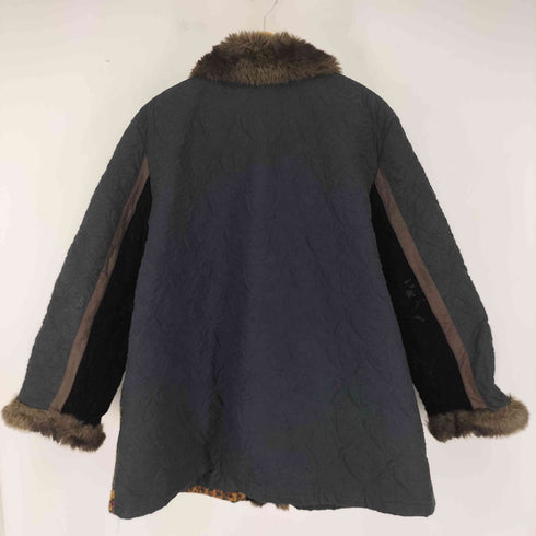 ファー付き キルティングパッチワークジャケット メンズ 3XL