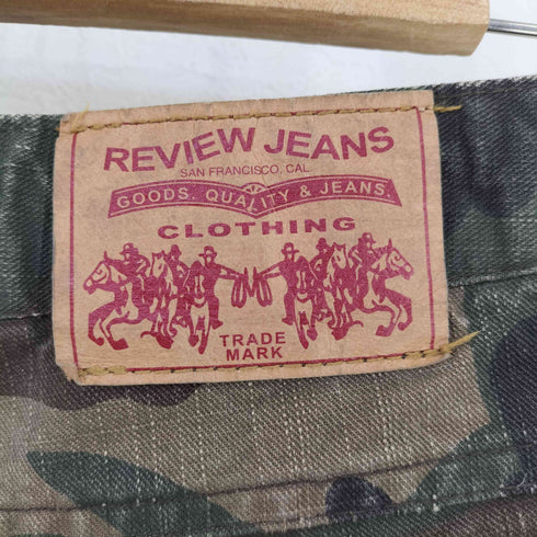 REVIEW JEANS ローライズ ダブルニー カモフラカーゴパンツ y2k レディース JPN:M