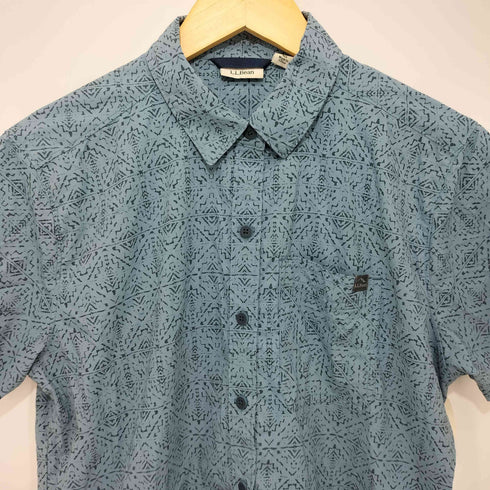 エルエルビーン L.L.Bean 幾何学模様 ショートスリーブシャツ メンズ XS